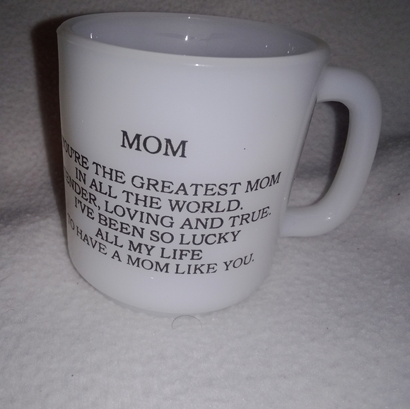 MCM Milk Glass MOM Poem Cup Mug Mid Century Modern - Picture 4 of 6
